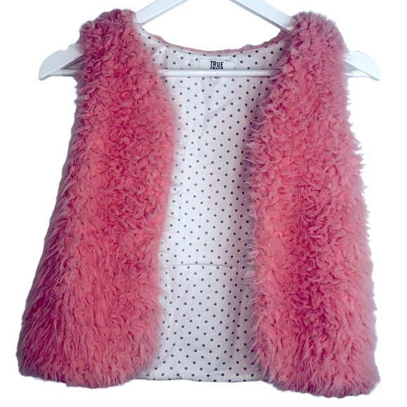 True Craft Soft Faux Fur Pink Vest - Picture 1 of 6